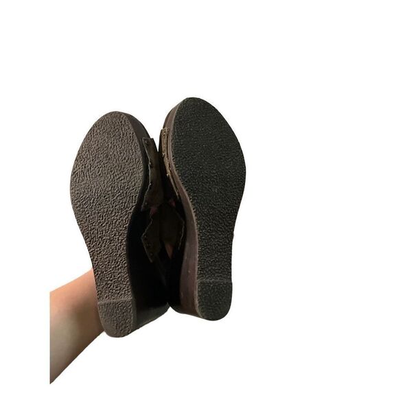 Volatile Brown Leather platform Wedges Peep Toe - Picture 6 of 15